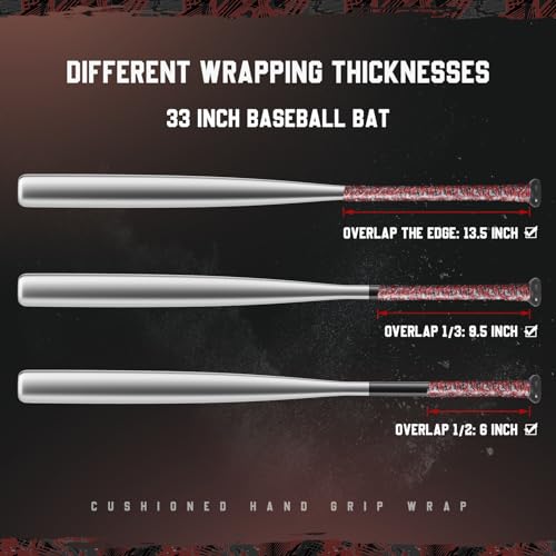 Non-Slip Baseball Softball Bat Grip Tape - Red, 1.1mm Thickness