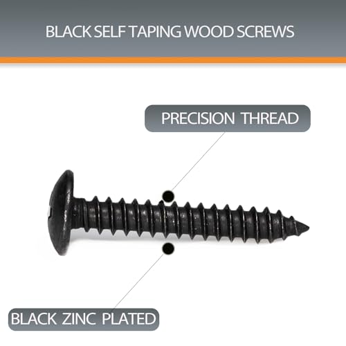 LUPANTER #8 x 1-1/4" Wood Screw 100Pcs Truss Head Phillips 18-8 (304) Stainless Steel Fast Self Tapping Screws Black Oxide…