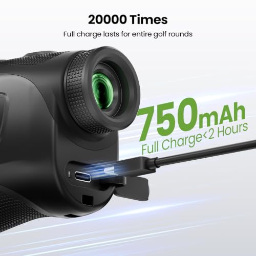 Golf Range Finder with Slope - 1200 Yards, Pin Lock Vibration, USB-C Rechargeable, IP54 Waterproof