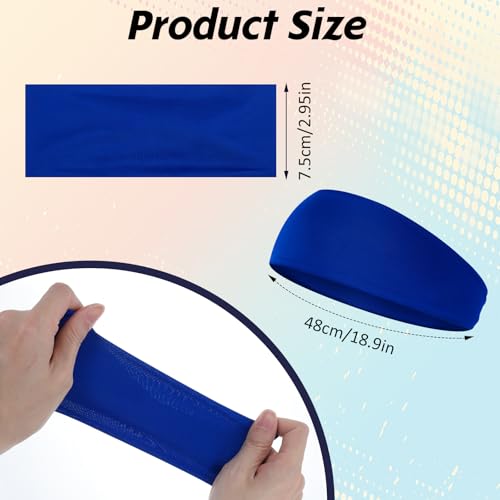 Sports Headbands for Kids - Moisture Wicking Sweatbands, 5 Pcs - Black, White, Gray & Blue