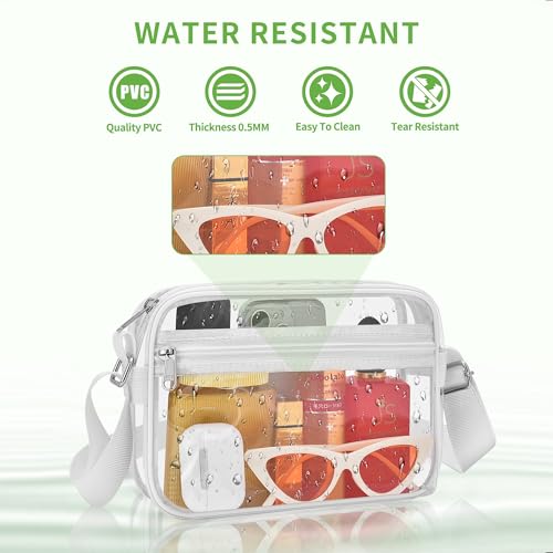 Clear Messenger Bag for Stadium Events - Mini White 7.5x10.5 Inches