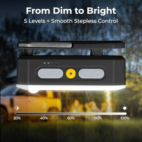 BougeRV Movable Area Light, Rechargeable Camping Lantern, 3200mAh Portable Camping Light, IP65 Waterproof, Camp Lamp for Tent, Emergency, Outdoor