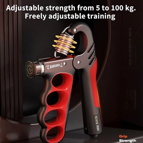 Adjustable Grip Strength Trainer with Counter - Orange