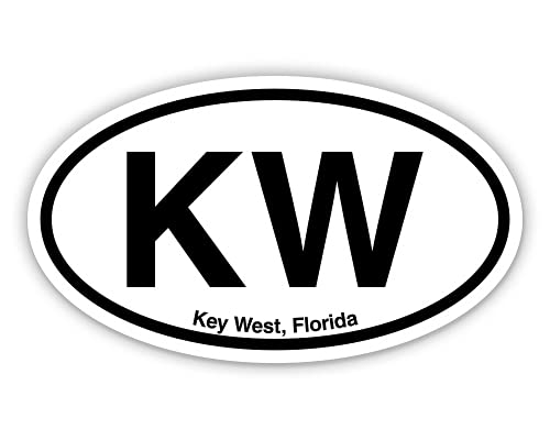 Key West Florida Oval Vinyl Sticker - 3" x 2"