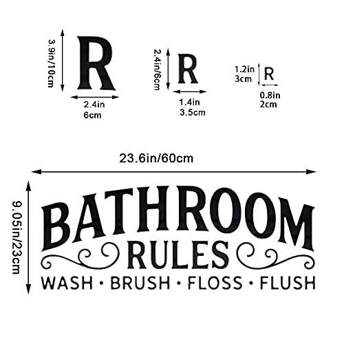 3D Acrylic Mirror Bathroom Wall Decals - Bathroom Rules Decor