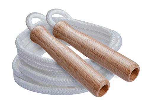 Jump Rope with Wood Handle - 8 Ft Durable Nylon Skipping Rope