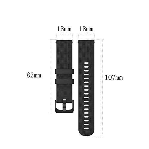 Silicone Watch Band - Black for Garmin Vivoactive 4S, Venu 2S & Forerunner 255s