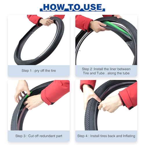 GRELiving 2 Pack Fat Bike Tire Liners 54mm Fits 2-3 Inch Tires Puncture Protector