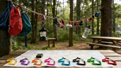 Mini Nonlocking Carabiner Clip - Red Spring Snap Hook Keychain