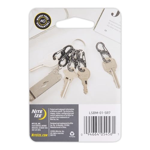 MicroLock Stainless Steel Carabiner Clip - Durable Key Holder (5 Pack)
