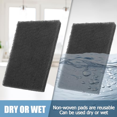 BokWin 6Pcs Scuff Pads Very Fine Grade General Purpose Sanding Hand Pads 200 x 125mm/8" x 5" Grey