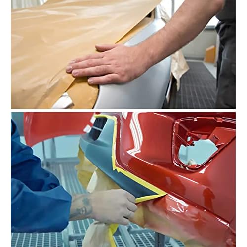 Masking Paper, 3 Size Tape and Drape Painters Paper, Plastic Painting Film, Paint Plastic Covering for Wall Covering Car Auto Body Paint Supplies, 3 Rolls