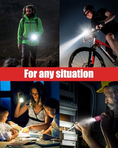Victoper Pink LED Flashlight 2 Pack Waterproof Zoomable Tactical Torch, 5 Modes for Camping & Outdoors
