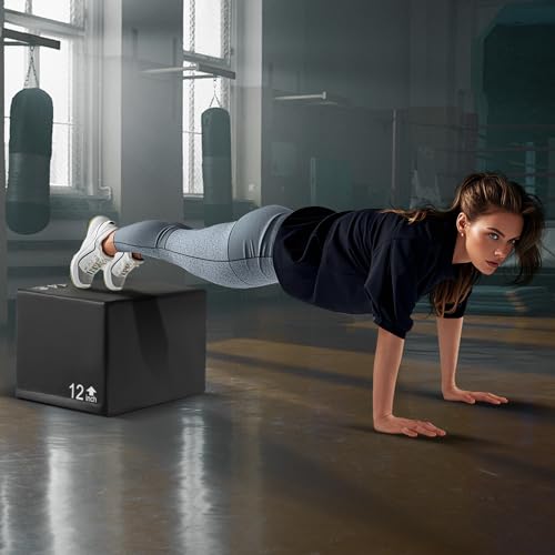 Plyometric Jump Box - 3 in 1 Training Equipment, 16x14x12 inch