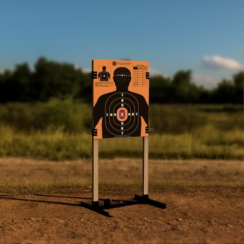 Shooting Paper Targets - 23x35 Inch, 10 Pack Silhouette with Red Bullseye