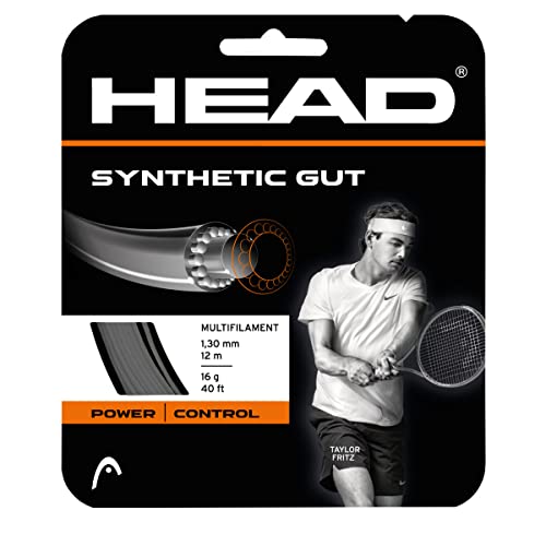 Synthetic Gut Tennis String - 17 Gauge, 40ft Length, Black