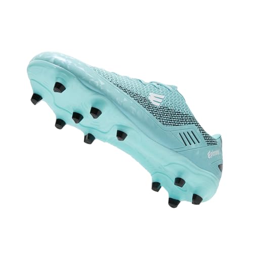 EPIMENO Women's & Men's Lightweight Soccer & Rugby Cleats, Aqua Blue/Black, Size 8 Women / 6.5 Men