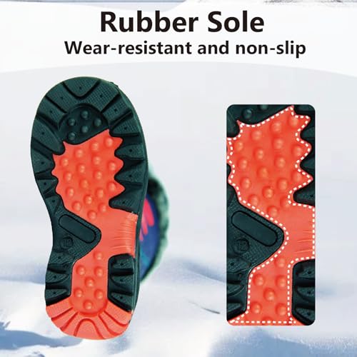 ICEFACE Red Snow Boots for Kids - Waterproof, Slip-Resistant, Insulated Fleece Lining