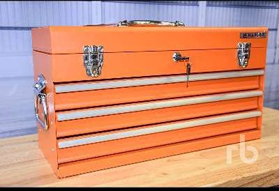 Edward Tools Portable Metal Tool Box with Drawers 20”- Keyed Center Lock for Security - Powder Coated Scratch Resistant Finish - Heavy duty chest latches - Full Extension Drawers