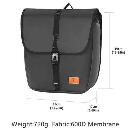2Packs Bike Pannier Waterproof Bike Rear Rack Bag Max 40L(10.5Gal) Large Capacity Bike Rear Pannier for Cycling Traveling Commuting