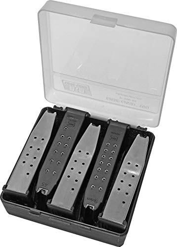 Compact Handgun Magazine Case for 5 Double-Stack Magazines - Clear Smoke