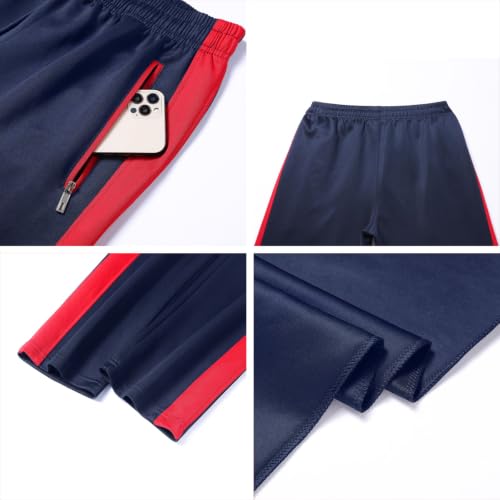 Women's Blue Red Large Long Sleeve Athletic Tracksuit Set - Full Zip Sweatsuit for Women