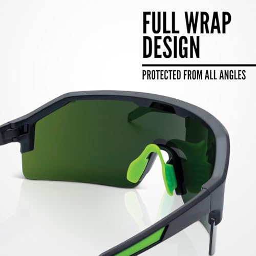 Jackson Safety Maxview+ Ballistic-Rated Safety Glasses - ANSI Z87.1 Wraparound Anti-Scratch Eye Protection for Men & Women - Black Frame with Shade 5 IR Lens - Pack of 1