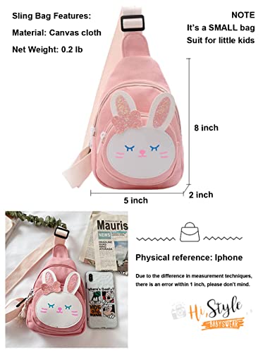 Cute Kawaii Sling Bag - Pink Bunny Small Backpack