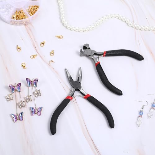 2PCS Zipper Repair Kit - Mini Needle Nose Pliers Zipper Pliers Long Nose Craft Plier, Repair Zippers Pullers End Cutting Plier for Jewelry Making, Nail Puller Tool for Carpenter