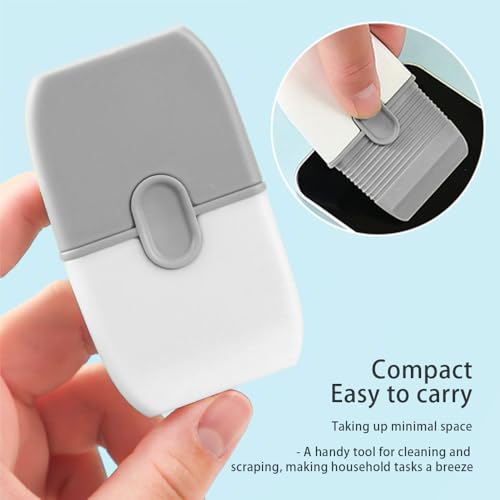 4pcs Double Edged Plastic Scraper Tool, Razor Blade Glass Scraper for Windows Decals Tint Labels Caulk, Adhesive Remover for Stickers and Paints on Car Glass