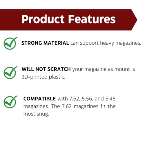 AK Magazine Rack Wall Mount for 5.45/5.56/7.62-47/74 Magazines - 5 Capacity, American Made