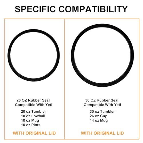 20 oz Silicone Seal Replacement for Yeti Tumbler Lid - 4 Pack