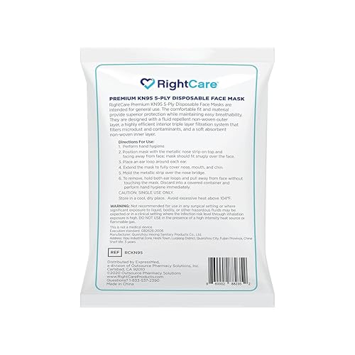 KN95 Protective Face Mask with Ear Loops - 10 Pack