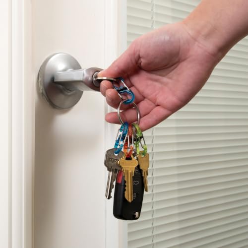 Stainless Steel Keychain with 5 Colorful S-Biner MicroLocks