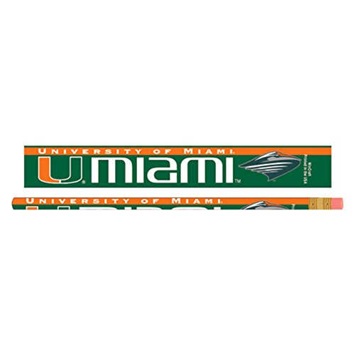 University of Miami Pencils - 6 Pack, Black