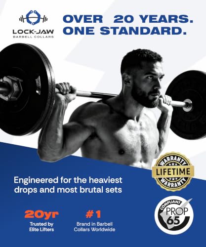 All Black Lock-Jaw PRO 2 2-Inch Olympic Barbell Collars / Clamps
