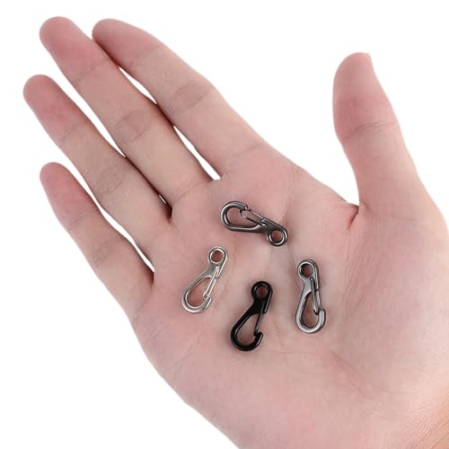 48PCS Mini Carabiner Clips - Zinc Alloy Keychain Hooks