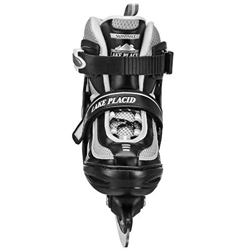 Adjustable Youth Ice Skates - Black/White/Grey, Size Small Junior 10-13