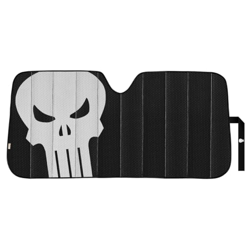 Logo Matte Accordion Sunshade - Punisher Skull Design