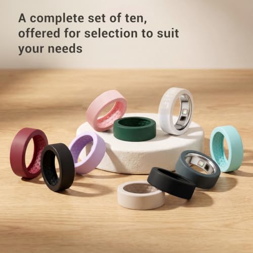 Oura Ring 5 Cover - 10 Pack Ultra-Thin Silicone Set - Assorted Colors S (6/7/8/9)
