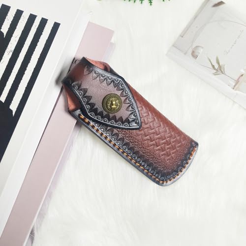 Folding Knife Sheath£¬2.3/6.3" Leather Pocket Knife Sheaths for Belt, Loop Portable Folding Knife Sheath for Camping Hunting Jungle Exploration