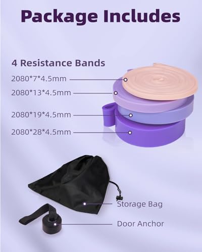 Pull Up Resistance Bands Set - 5-80LBS Gradient Blue-Purple