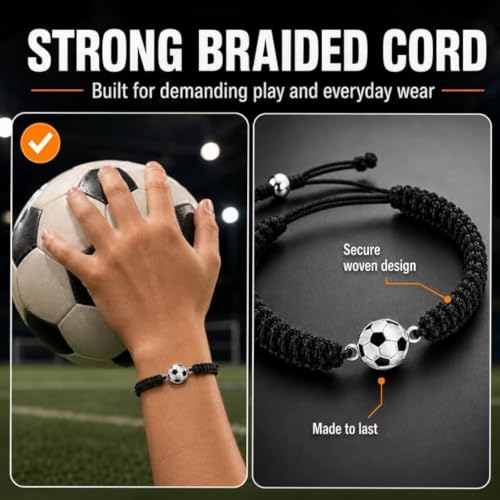 Adjustable Soccer Bracelet - Unisex Paracord Jewelry Gift