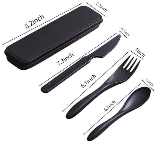 Eco-Friendly Wheat Straw Utensils Set with Case - 2 Pack