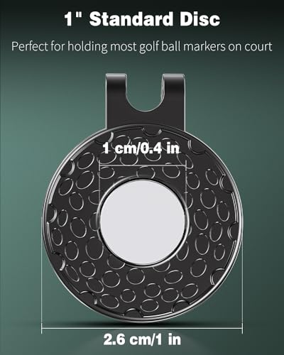Magnetic Golf Hat Clip Marker Set - Black - 3 Pack
