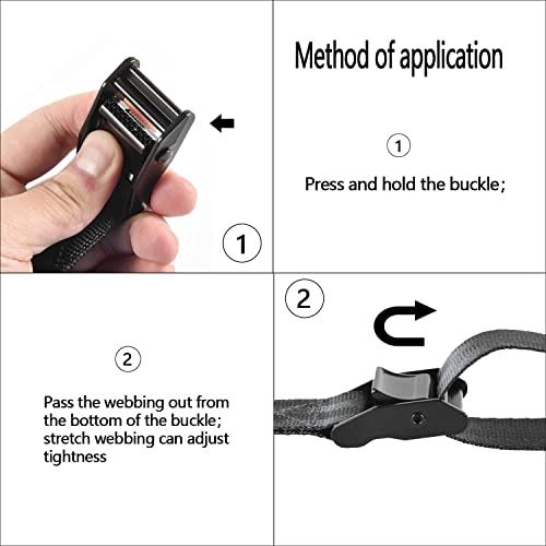 Car Roof Rack Loop Tie Down Straps,Short Cam Buckle Straps for Kayak, Surfboard, Paddle Board, Surf Rack Lashing Strapsl. Longboard, Bodyboard, Truck, Dock,Boat, Trailer,ATV, Dirt Bike and Canoe