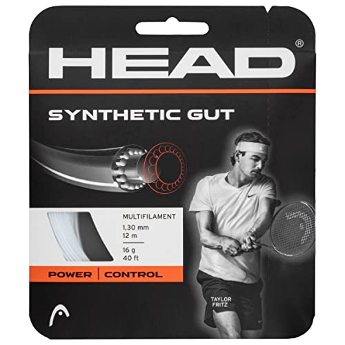 Synthetic Gut Tennis String Set - 16 Gauge, 40ft - White