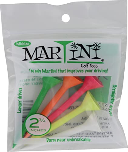 Martini Midsize Golf Tees - 2 3/4" Unbreakable, Mixed