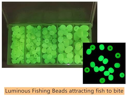 Glow Fishing Beads Assorted Set - 170pcs Soft Oval Beads