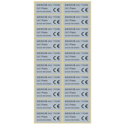 20 Pack Electric Bike Sticker Set for BAFANG BBS01 & BBS02 - 48V 750W